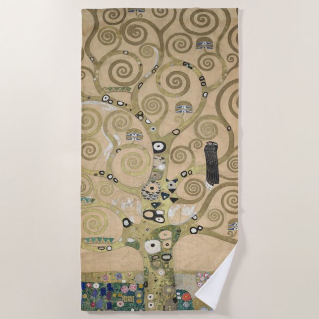 The Tree of Life, Gustav Klimt OIl Painting  Beach Towel (Front)