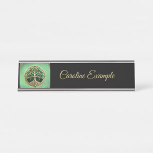 The tree of life with Celtic knots. Desk Name Plate