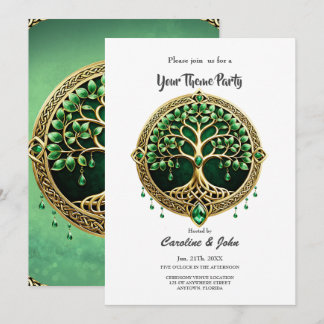 The tree of life with Celtic knots. Invitation