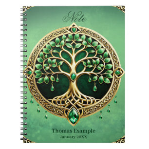 The tree of life with Celtic knots. Notebook