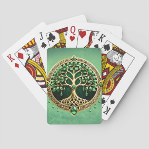 The tree of life with Celtic knots. Playing Cards