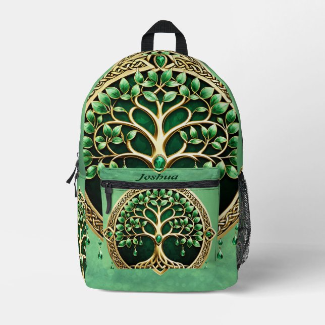 The tree of life with Celtic knots. Printed Backpack (Front)