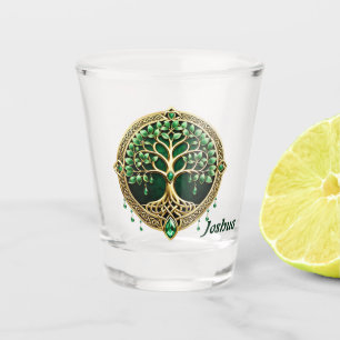 The tree of life with Celtic knots. Shot Glass