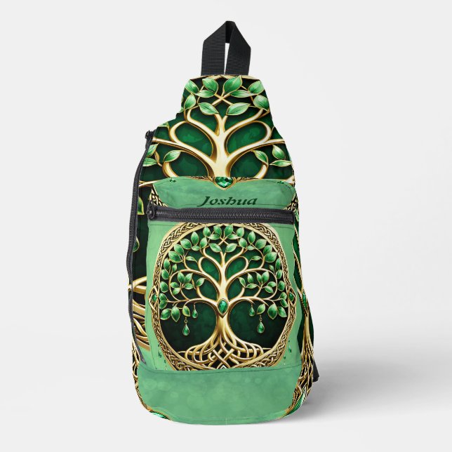 The tree of life with Celtic knots. Sling Bag (Front)