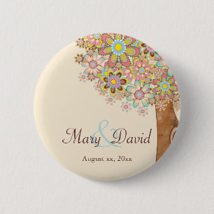 The Tree of Love Save the Date 6 Cm Round Badge