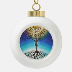 The tree of the ego ceramic ball christmas ornament