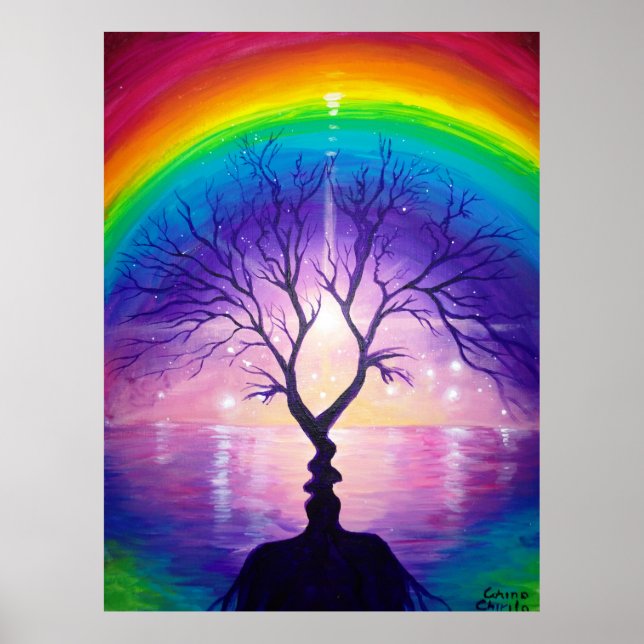 The tree of the kiss under the rainbow of love poster (Front)