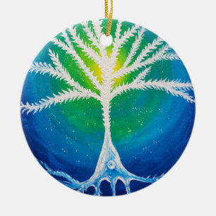 The tree of the mind - The pyramidal neuron Ceramic Ornament