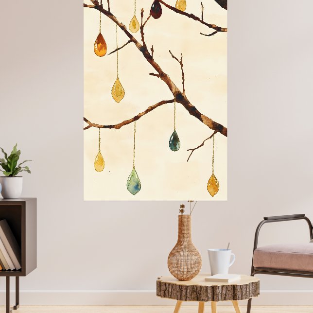The tree with golden leaves is a popular wall  poster (Living Room 3)