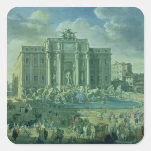 The Trevi Fountain in Rome, 1753-56 Square Sticker