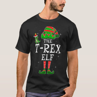 The TRex Elf Group Matching Family Christmas Dinos T-Shirt