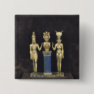 The Triad of Osorkon II, reign of Osorkon II 15 Cm Square Badge