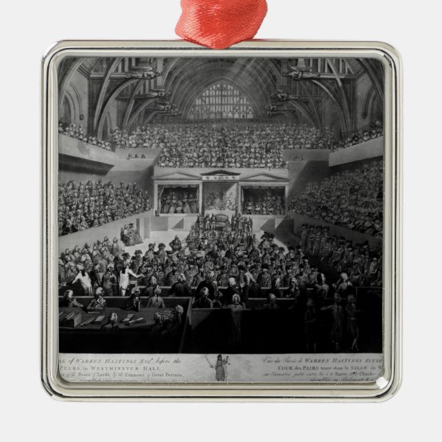 The Trial of Warren Hastings Metal Tree Decoration (Front)
