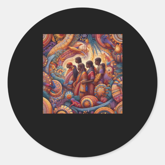 The Tribe Of Australian Aboriginal Art Sticker  (Front)