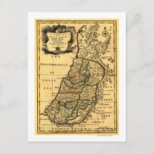 The Tribes of Israel in PalestinePanoramic Map Postcard