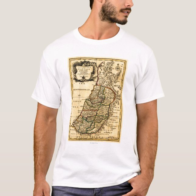 The Tribes of Israel in PalestinePanoramic Map T-Shirt (Front)