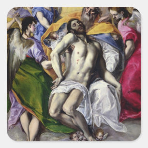 The Trinity, 1577-79 (oil on canvas) Square Sticker