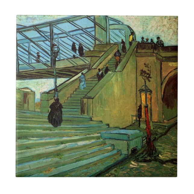 The Trinquetaille Bridge by Vincent van Gogh Ceramic Tile (Front)