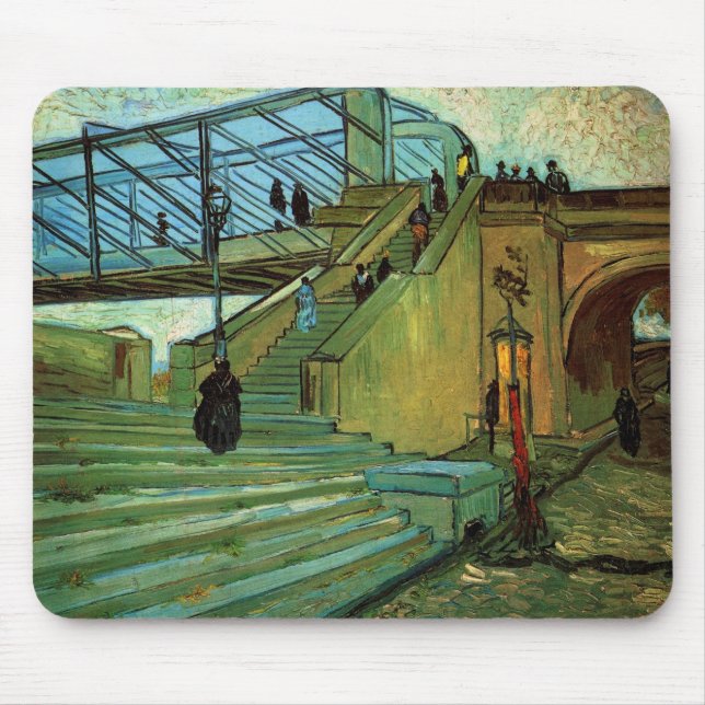 The Trinquetaille Bridge by Vincent van Gogh Mouse Pad (Front)