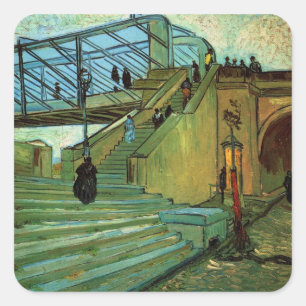 The Trinquetaille Bridge by Vincent van Gogh Square Sticker