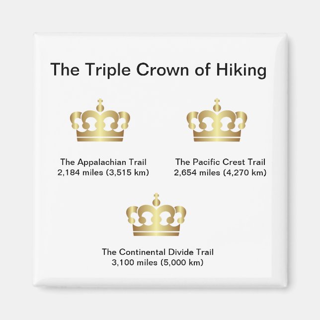 The Triple Crown of Hiking Magnet (Front)