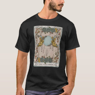 The Triple Moon Tarot Card Floral Crescent Moon Ae T-Shirt