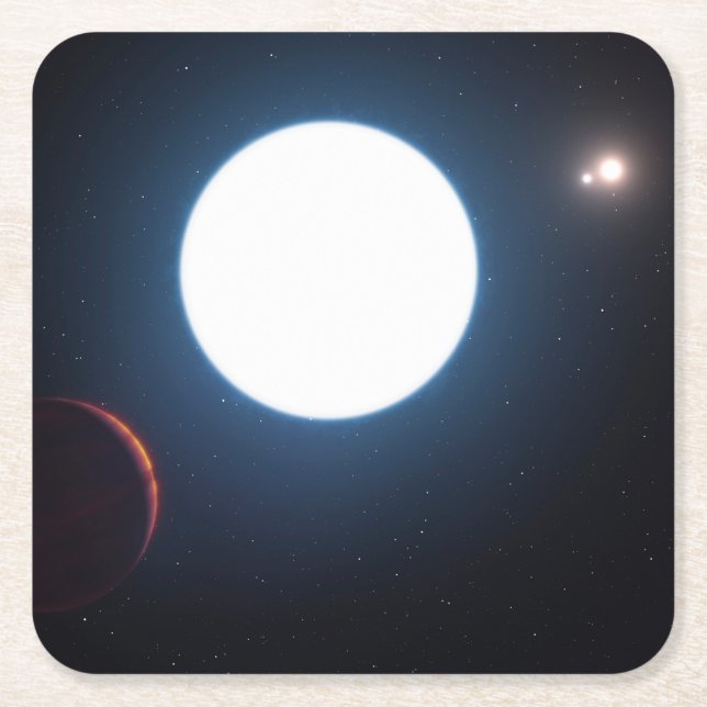 The Triple Star System Hd 131399 Square Paper Coaster (Front)