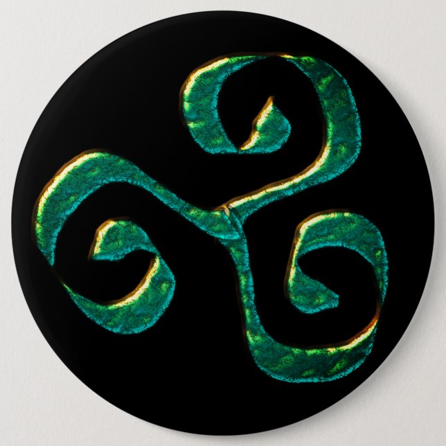 The triskele,old symbol in the celtic culture 6 cm round badge (Front)