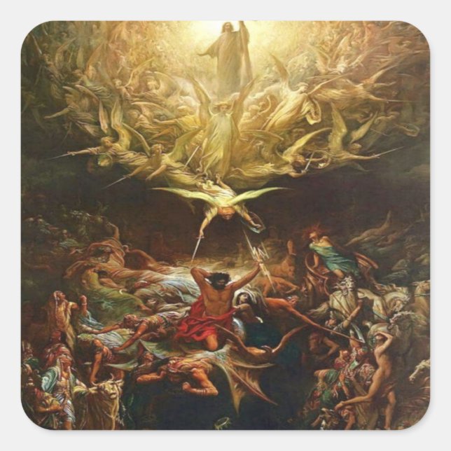 The Triumph Of Christianity By Gustave Dore Square Sticker (Front)