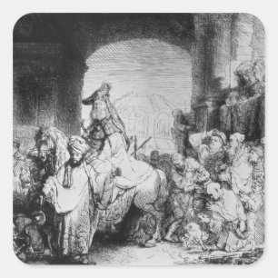 The Triumph of Mordecai, c.1640 Square Sticker