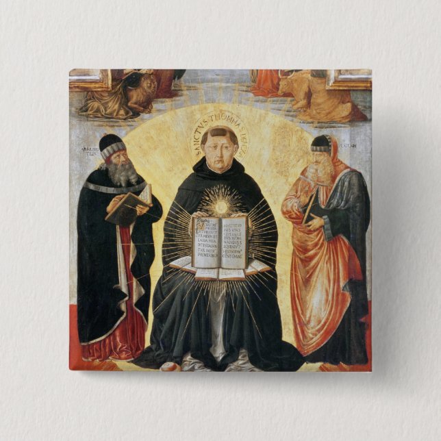 The Triumph of St. Thomas Aquinas 15 Cm Square Badge (Front)