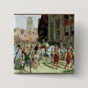 The Triumphal Arrival in Rotterdam 15 Cm Square Badge