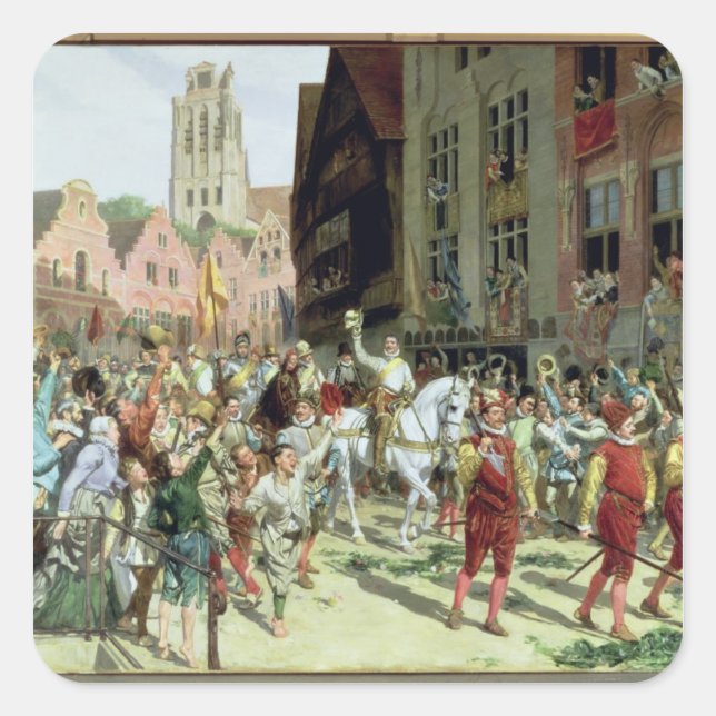 The Triumphal Arrival in Rotterdam Square Sticker (Front)