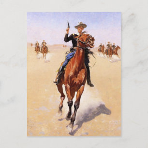 The Trooper, artwork by Frederic Remington Holiday Postcard