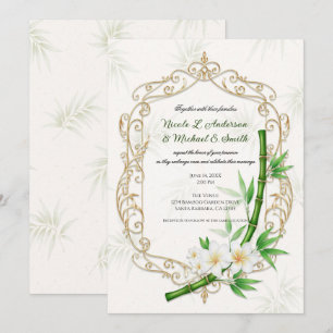 The Tropical Imperial Bamboo Garden Wedding Invitation
