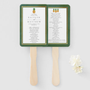 The Tropical Pineapple Wedding Collection Program Hand Fan