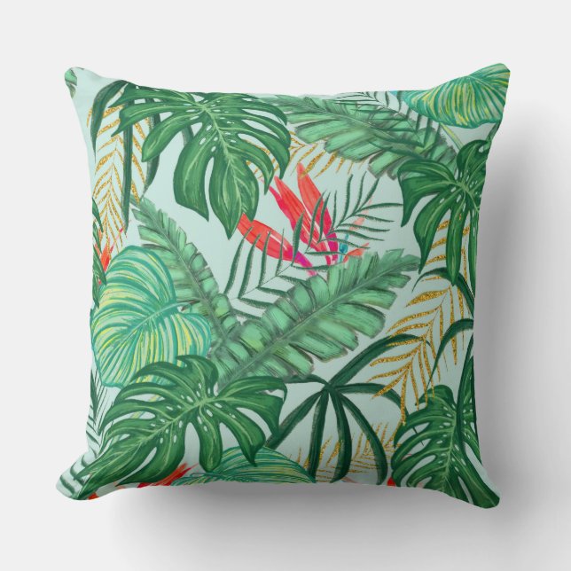 The Tropics | Jungle Botanical Bird of Paradise Cushion (Front)