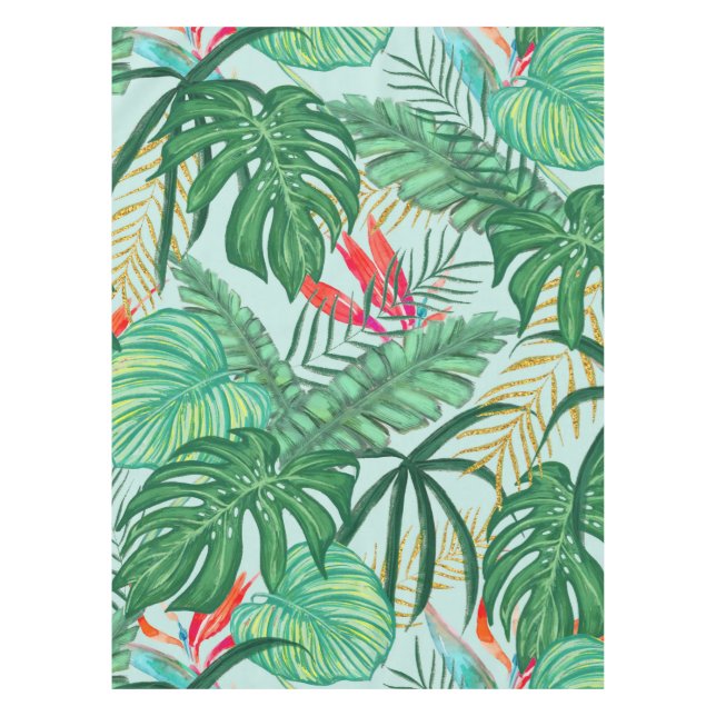 The Tropics | Jungle Botanical Bird of Paradise Tablecloth (Front)