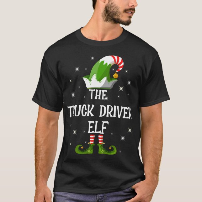 The Truck Driver Elf Family Matching Christmas T-Shirt (Front)