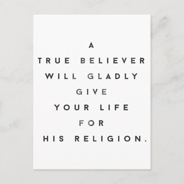 The True Believer Postcard (Front)