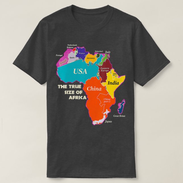 The True Size of Africa T-Shirt (Design Front)