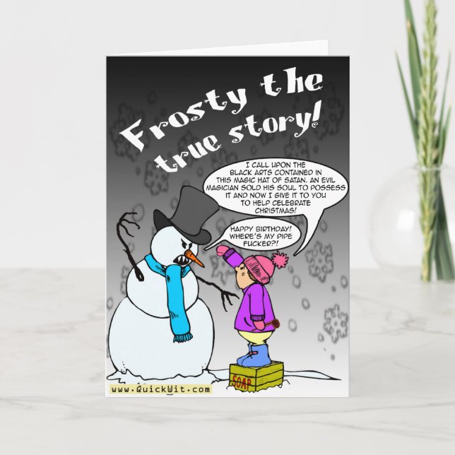The True Story of Frosty the Snowman Holiday Card (Front)