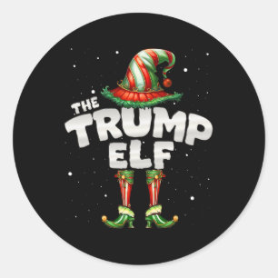 The Trump Elf Family Matching Group Christmas Classic Round Sticker