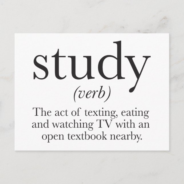 The truth about studying postcard (Front)