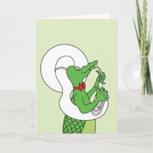 The Tuba Playing Alligator Card