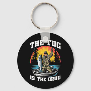 The Tug Is My Drug Funny Fishing Tee For Anglers Key Ring