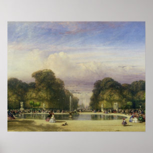 The Tuileries Gardens, with the Arc de Triomphe in Poster