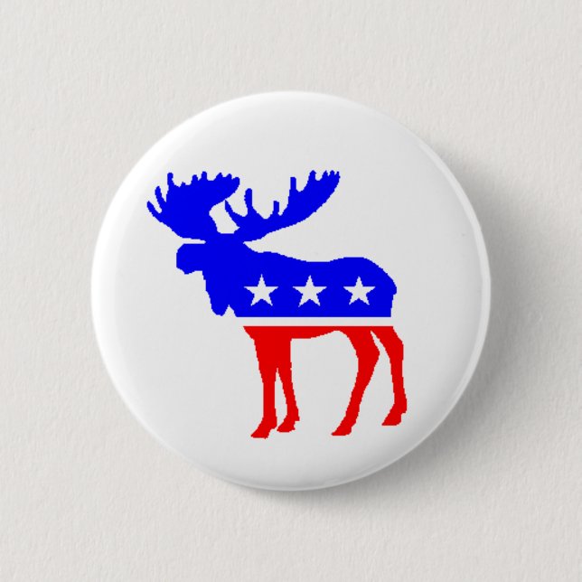 The Tuke Party Moose 6 Cm Round Badge (Front)
