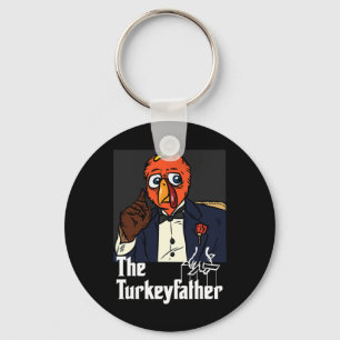 The Turkey-Father Thanksgiving Day Fun Meme Fall A Key Ring