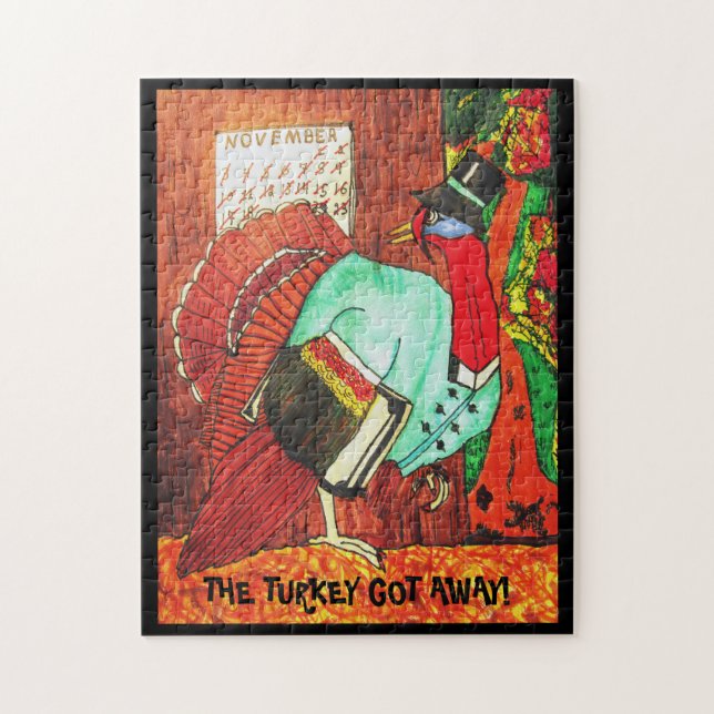 THE TURKEY GOT AWAY! Thanksgiving   Jigsaw Puzzle (Vertical)